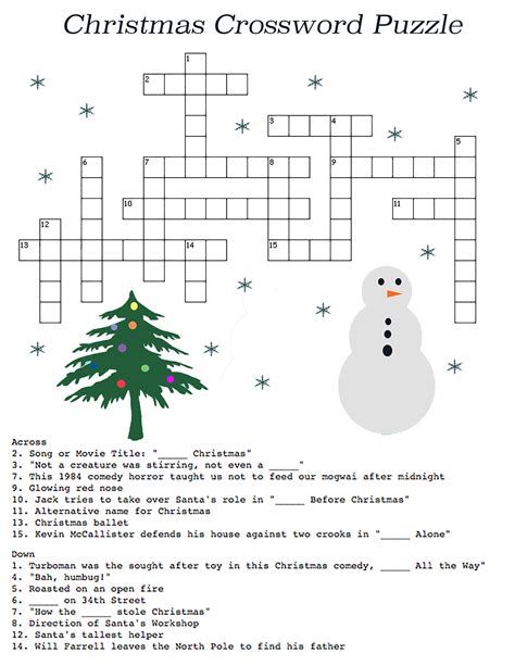 xmas crossword puzzles